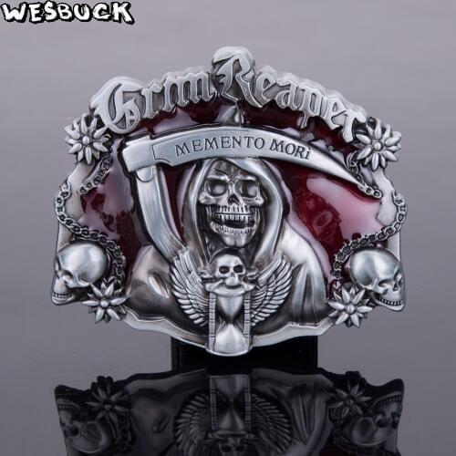 WesBuck Brand Metal Belt Buckles Vantage for Man Women Western Buckles Skull Buckle Cool Cowboys Hebilla