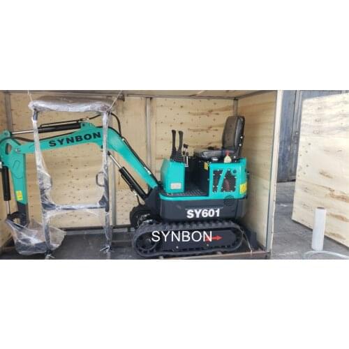 SYNBON mini excavator SY601 New Garden Small Digger 1Ton Hydraulic Mini Excavator Farm digger shovel with optional attachments