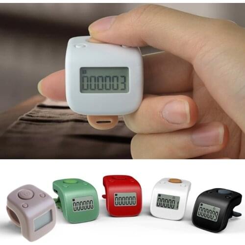 Mini Rechargeable Digital LCD Electronic Finger Ring Hand Tally Counter Six/6 Digit Buddha beads/Prayer Counter Clicker