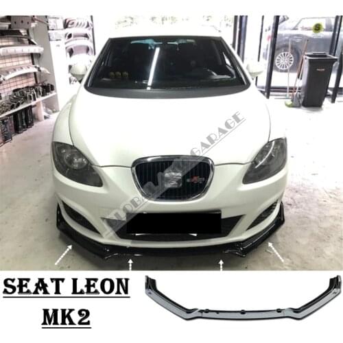 For Seat Leon MK2 Front Bumper Attachment Lip 2005-2012 Piano Glossy Black Splitter Diffuser Universal Spoiler Bumper Mud Flaps