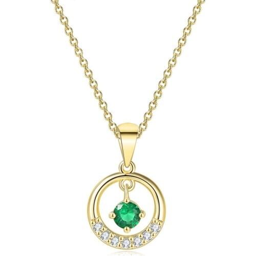 Pendant Necklace For Women Aesthetic Hollow Micro-inlaid Green Zircon 3 Color Collar Choker Chains Wedding Bride Jewelry N190
