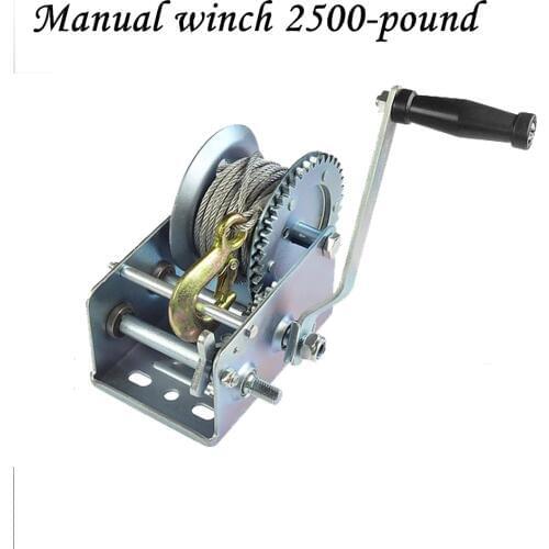 Manual winch 2500-pound winder with ribbon winch