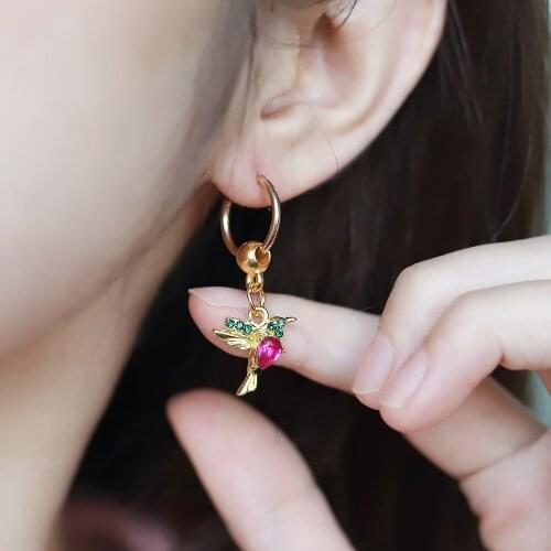 2 Pairs of Hummingbird Fashion Temperament Cute Street Style Earrings Female Earring Threader Long Pendant Tassel Hanging Hot