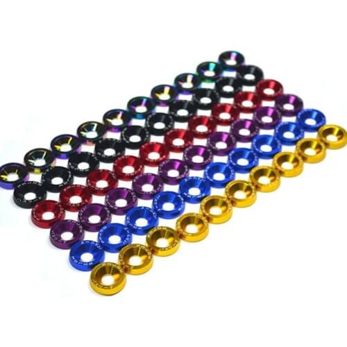 10 Pcs M6 Car Fender Washer Universal Modified Hex Plate Bolts Fasteners Kit For Motorcycle License Engine Bumper Screws