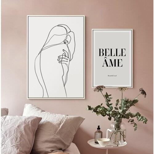 Modern Minimalist Poster Abstract Wall Art Picture Simple Character Beauty Nordic Print Canvas Painting Living Room Decoration