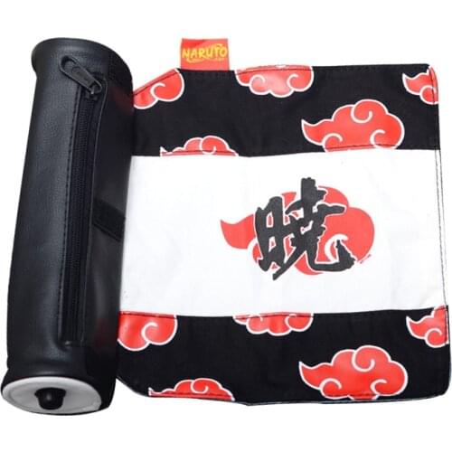 Anime Naruto Pencil Box Storage Bag Akatsuki Sharingan Cosplay Canvas Scroll Storage Reel Pencil Case Toys for Kids Xmas Gifts