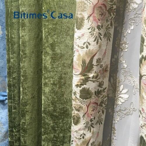 Heavy Weight Chenille Curtains For Villa Bedroom Living Room Interio Decoration With Decoration Lace High Shading
