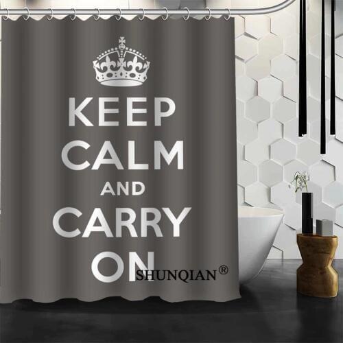 Waterproof Bathroom Curtains Modern keep calm and carry Shower Curtain polyester Bath screens Customized curtain
