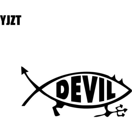 YJZT 13.2*6CM Oem Interesting Devil Fish Covering The Body Silhoutte Cool Car Sticker Decal Black/Silver Vinyl C20-1632
