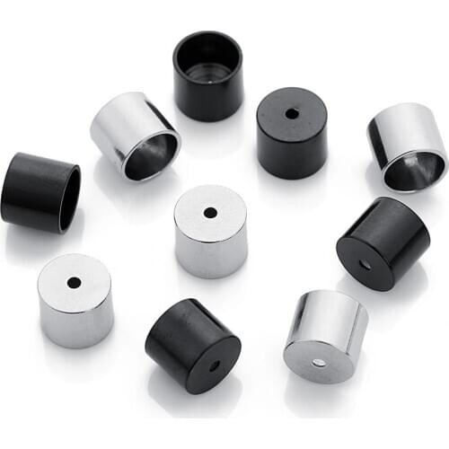 10pcs Stainless Steel No Lifting Code Clasps End Crimp Caps Metal Connector Fit Leather Cord Bracelets for Diy Jewelry Making