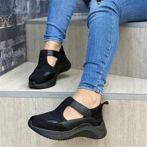 New large size womens shoes lace mesh thick-soled comfortable casual womens vulcanized shoes for women sneakers 35-43