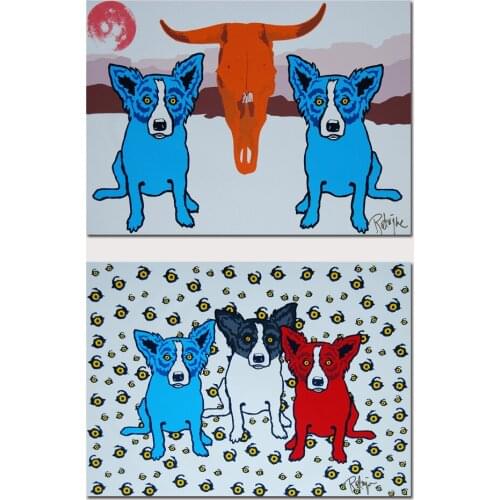 Animal Color Dog HD Canvas Print Painting Artwork Modern Home Wall Decor Painting Canvas Art HD Picture on Canvas Prints #125