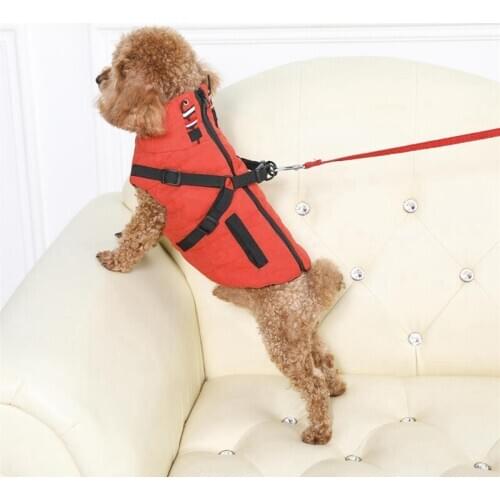 Winter Cold Weather Dog Warm Vest Multifunctional Harness Clothes Pet Outdoor Walking Accessories