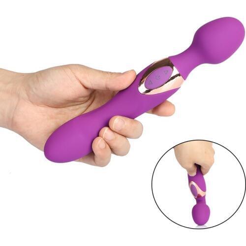 10 +10 Speeds Double Head Magic AV Wand Vibrator, USB Charging Dildo Vibrators For Women, G spot Vagina Massager, Adult Sex Toys