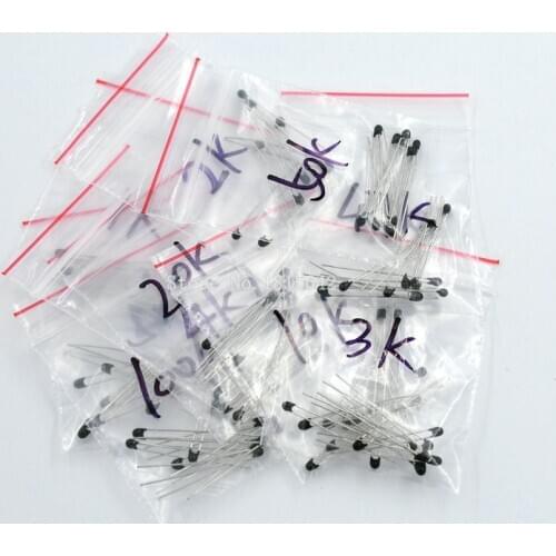 100PCS NTC Thermistor Resistor Kit NTC-MF52AT MF52 NTC MF52E 1K 2K 3K 4.7K 5K 10K 20K 47K 50K 100K +-5% 3950B 3950 10value*10pcs