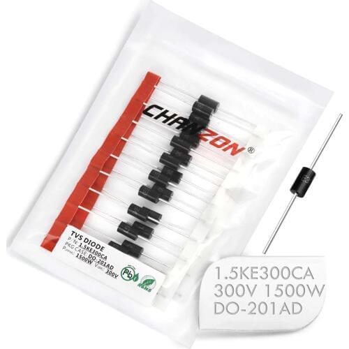 20 Pcs) TVS Diodes 1.5KE300CA 1500W 300V DO-201AD (DO-27) Bidirectional Channel 1500 Watt 300 Volt