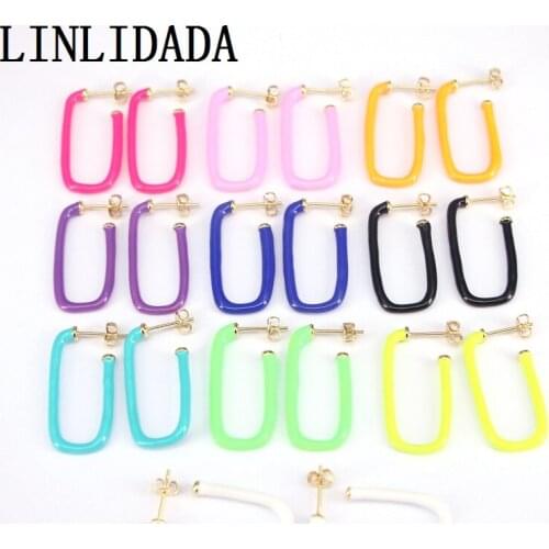 5Pairs 2020 New Enamel Stud-Earrings Brincos Fashion Wedding Jewelry Mix Color for Girls Women Gift