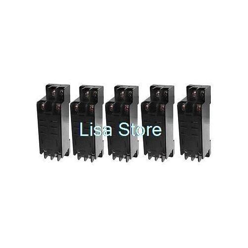 5 Pcs Replacement DIN Rail Flat 8 Pin Power Relay Socket Base DTF-08A