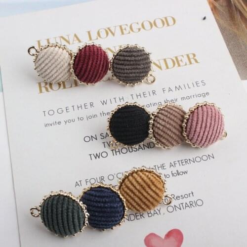 50PCs DIY Jewelry Accessories Korean Style Alloy Hypoallergenic Earrings Flannel Series Round Earrings Stud with Charm Hole