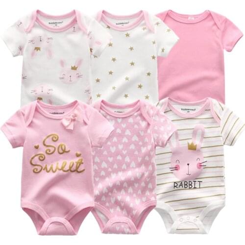2021 Newest 6PCS/lot Baby Girl Clothe Roupa de bebes Baby Boy Clothes Unicorn Baby Clothing Sets Rompers Newborn Cotton 0-12M