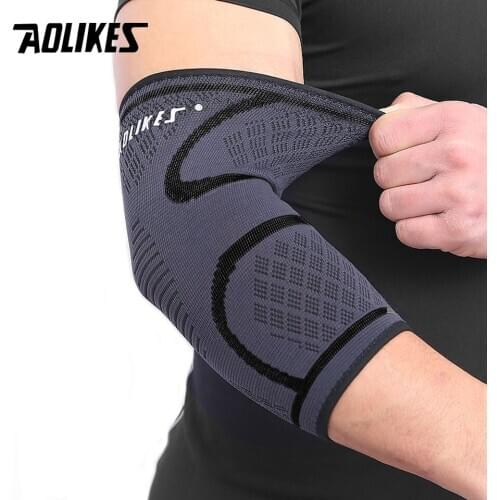 AOLIKES 1PCS Breathable Elbow Brace Support Basketball Football Sports Safety Volleyball Elbow Pad Elastic Knee Support Pads