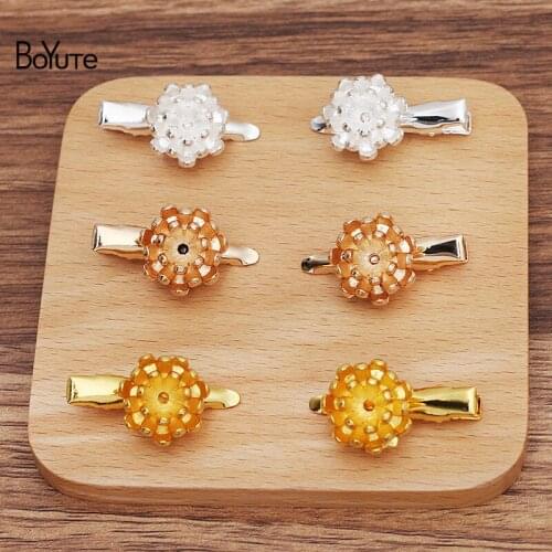 BoYuTe (10 Pieces/Lot) 18.5*7.5MM Alloy Flower Hair Clips Factory Supply Diy Ancient Chinese Clothing Accessories