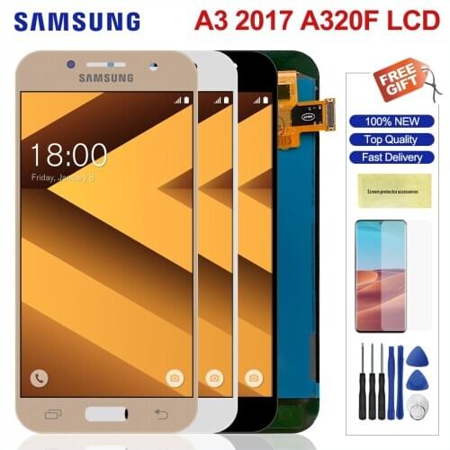 Adjustable Brightness Screen For Samsung Galaxy A3 2017 A320 LCD Display Touch Screen Digitizer Replacement For Samsung A320 Lcd
