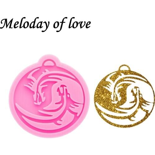 Glossy Flying dragon Keychain Mold Silicone Resin Mould DIY Handmade for Epoxy Making chocolate Polymer Clay DY0615