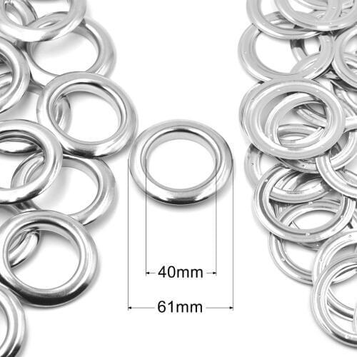 KALASO 1Set 40mm Pure Brass Material Big Size Silver Grommet Eyelet With Washer Fit Leather DIY Craft Shoes Belt Cap