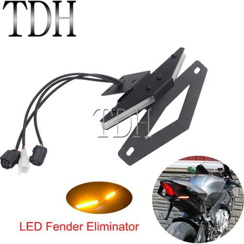 1 Set LED Fender Eliminator Kit License Frame Bracket Holder for Yamaha YZF R1 2015-2019 LED Turn Signal Warning Light