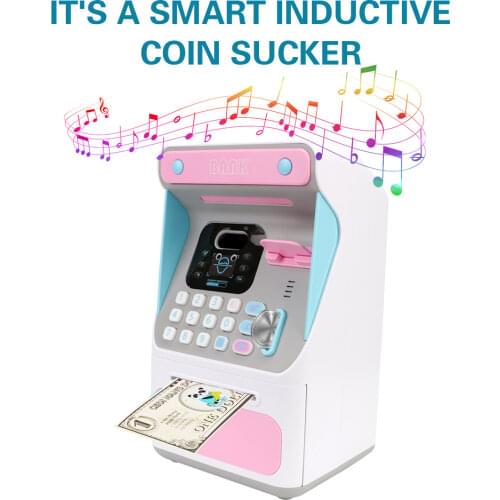 Money Boxes Electronic Piggy Bank Auto Scroll Paper Banknote Gift For Kids ATM Machine Cash Box Simulated Face Recognition