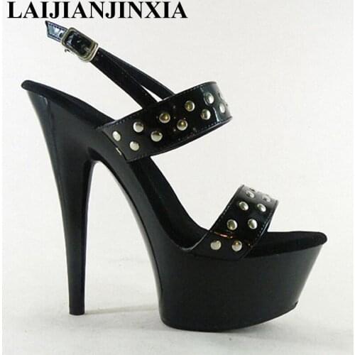 LAIJIANJINXIA New Sexy 15 CM High-Heeled Sandals Fashion Nightclub Shoes Pole Dancing Shoes Model High Heels Womens Shoes S-039