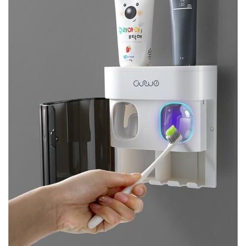 Multifunction Automatic Toothpaste Squeezer Dust-Proof Toothbrush Holder With Magnetic Cover For Bathroom Accessories Sets