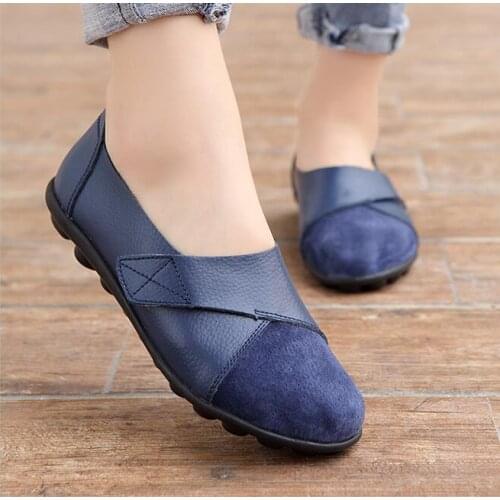New spring Womans Flats Shoes version of Velcro sole shoes womens casual shoes suede Boat Shoes soft sole size 35 - 44