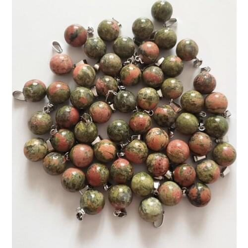 Wholesale 50pcs/lot 2020 fashion best selling good quality Unikate natural stone ball shape pendants for DIY accessories making