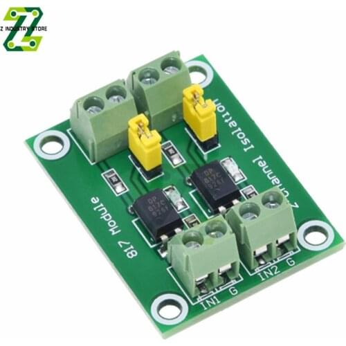 PC817 2 Way Optocoupler Isolation Board Voltage Converter Adapter Module 3.6-30V Driver Photoelectric Isolated Module