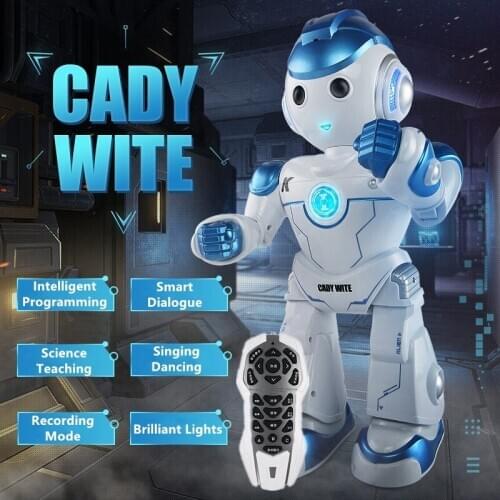 Intelligent Dialogue RC Robot Recording Mode All Direction Walking Singing Dancing Cool Light Programming Entertaining Robot Toy