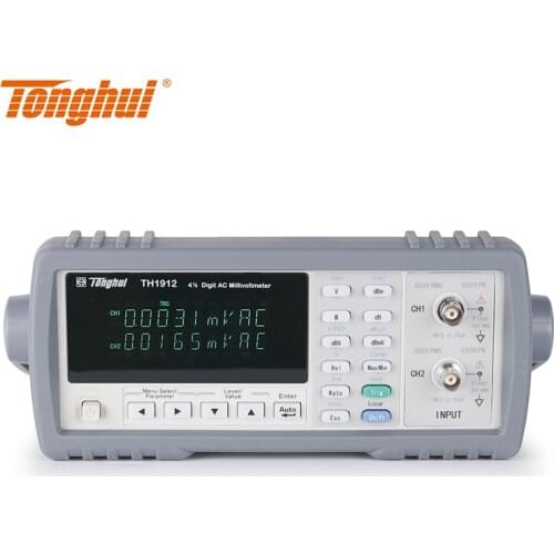 Tonghui TH1912 TH1912A 4 1/2 Digit VFD Power Meter Voltmeter Dual Channel Digital AC Millivoltmeter 5Hz~3MHz/5MHz
