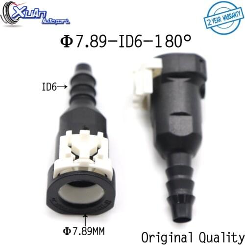 XUAN 7.89mm 7.89 8x6 ID6 5/16 Fuel Pipe Joint Auto Fuel Line Quick Connector Female Connector Fitting Auto Parts for Car 2pcs