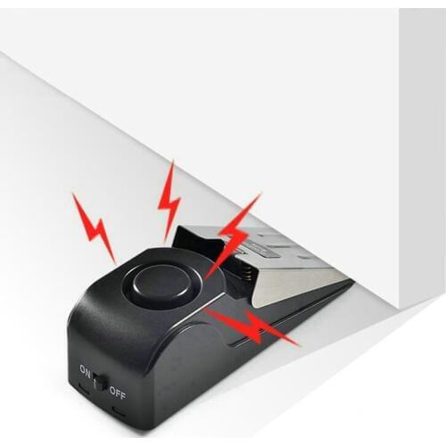 120dB mini home wedge stop alarm security system wireless door blocking alarm female family hotel anti-wolf safety tools
