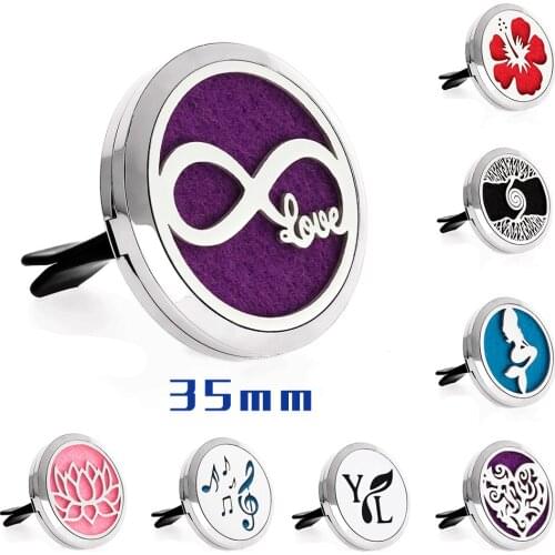 316L Stainless Steel Infinit Love Music Note Essential Oil Perfume Car Diffuser 35mm Magnetic Open Locket 10pcs Pads Free