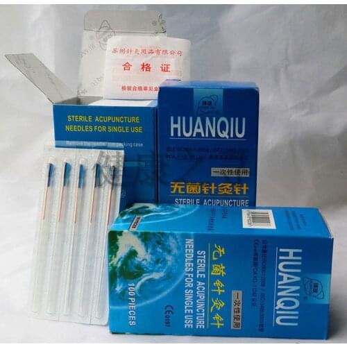 5 boxes sterile acupuncture needle for single use with tube 500 pcs huanqiu acupuncture needle