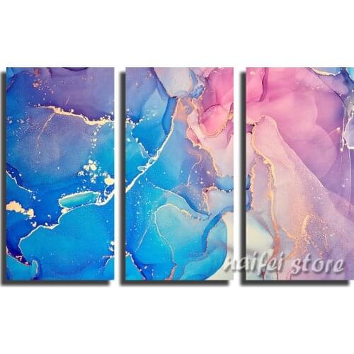 Abstract Multicolored Texture Marble Triptych Diamond Painting Diamond Mosaic Cross Stitch Picture Of Rhinestone Home Decoration