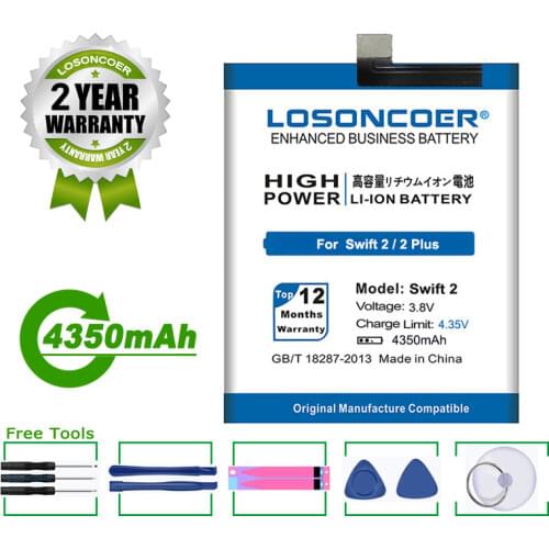 LOSONCOER Battery 4350mAh Battery For Wileyfox Swift 2 /2 Plus Mobile Phone Battery SWB0116