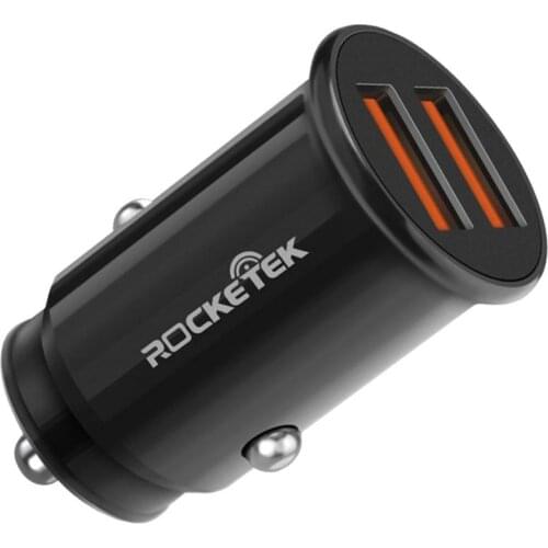 Car Charger Adaptor IC3.1A QC 3.0 Dual Port USB Car Charger All Metal Mini Flush Cigarette Lighter 2V In Car Phone Charging