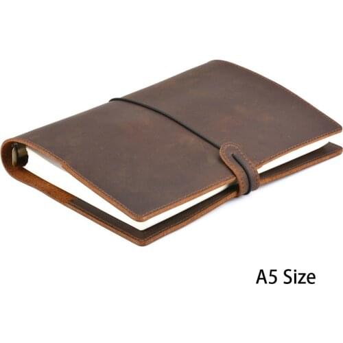 Handmade Vintage Rings Binder Notebook A5 Personal A7 Size Daily Planner Journal Sketchbook For Drawing Stationery