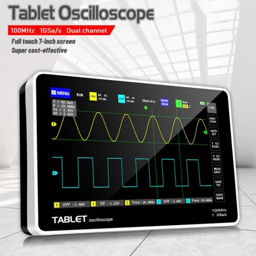 Cleqee P1013D Digital Tablet Oscilloscope Dual Channel 100M Bandwidth 1GS Sampling Rate Mini Tablet Digital Oscilloscope