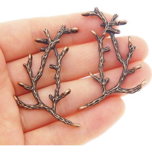 GraceAngie Brass 15PCS Alloy Branch Holes Charms Handmade Jewelry Finding Accessory Crafts Wholesale Pendants 59*45MM 35351