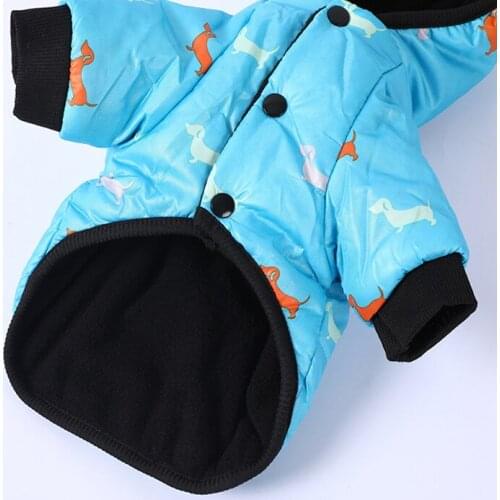 Small Dog Cotton Clothes Plus Velvet Dog Down Jacket Pet Dog Autumn Winter Traction Cotton Clothing Warm Thicken Pet Clothing