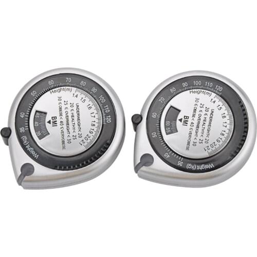 Body Mass Measuring Tape Measure 150cm BMI Calculator - Fitness Weight Loss Muscle Fat Test - Push-Button Retract